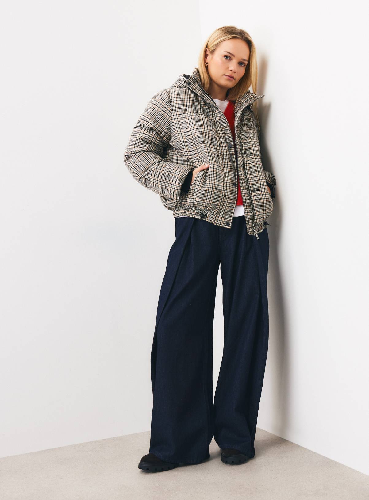 Check Padded Jacket XS - Image 2